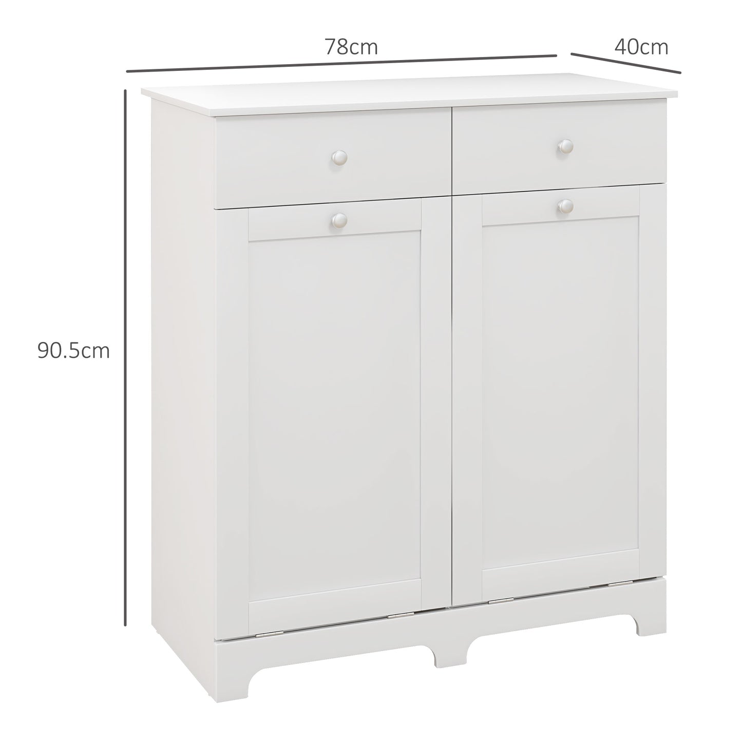 Duo Hamper Laundry Hamper Storage Cabinet Cupboard Holder - White