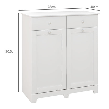 Duo Hamper Laundry Hamper Storage Cabinet Cupboard Holder - White