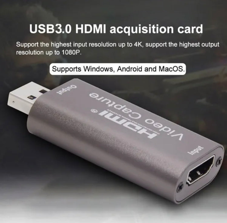 Video Capture Card HDMI To USB 3.0 Audio Video Capture Recording Cards 1080p / 4k Record Grabber 60fps Content Live Broadcasting Video Conference