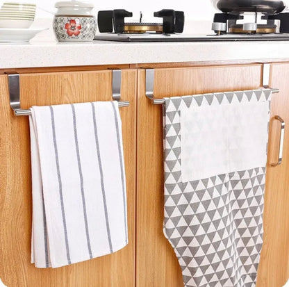 Mounted Cabinet Organizer Over Door Hanging Kitchen Bathroom Towel Rack Holder Storage Rail Stainless Steel Stand Shelf