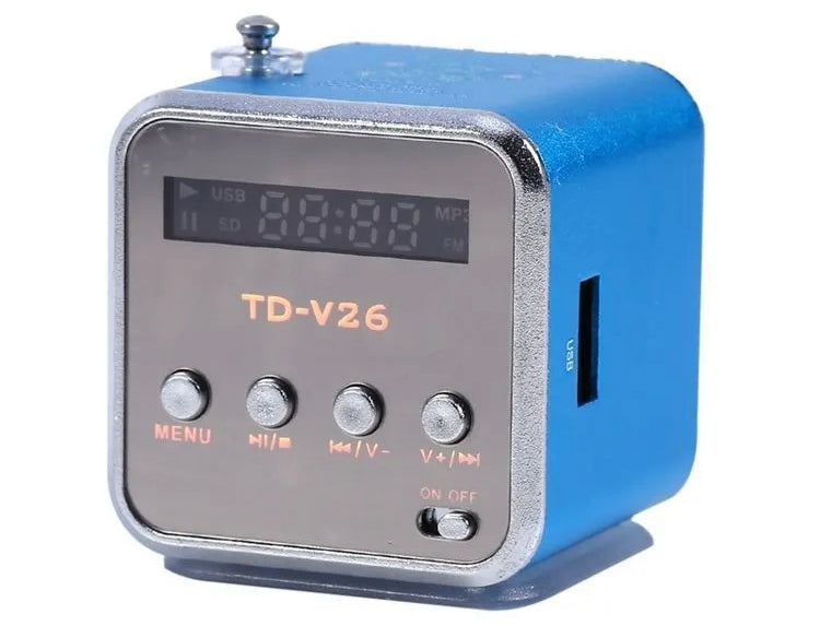 TD-V26 Mini Portable Retro Old School Style Stereo Audio Loud Speaker Music Player FM Radio TF Card USB Disk Support