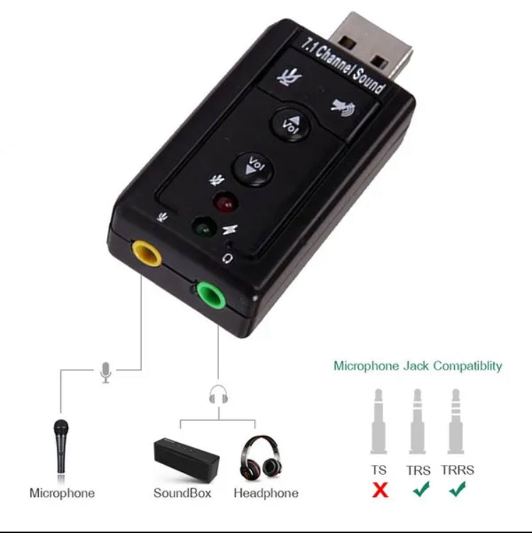 High Quality Mini USB 2.0 Mic Line In / Out Audio Pocket Soundcard Microphone Input 3.5mm Jack Converter Adapter For Notebook / Laptop / Mac / Linux