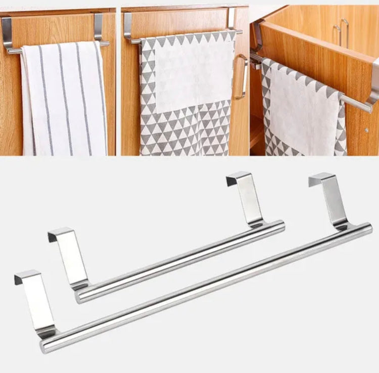 Mounted Cabinet Organizer Over Door Hanging Kitchen Bathroom Towel Rack Holder Storage Rail Stainless Steel Stand Shelf