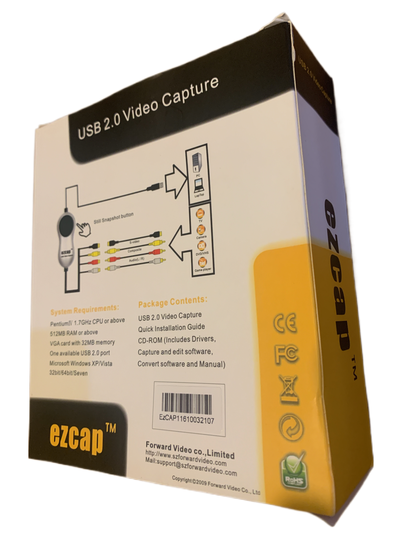 EzCAP 116 USB 2.0 Video Converter Capture YouTube Xbox Wii PS Win 7/8/10