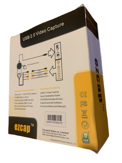 EzCAP 116 USB 2.0 Video Converter Capture YouTube Xbox Wii PS Win 7/8/10