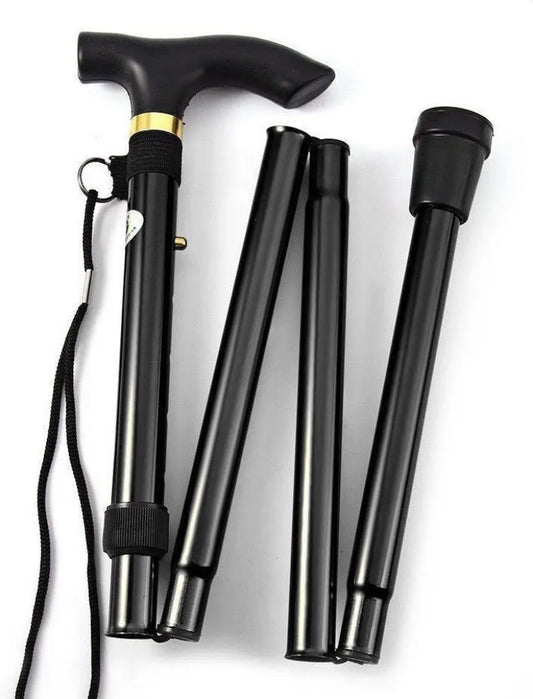 Adjustable Metal Anodized Aluminium Folding Walking Stick Cane