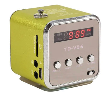 TD-V26 Mini Portable Retro Old School Style Stereo Audio Loud Speaker Music Player FM Radio TF Card USB Disk Support