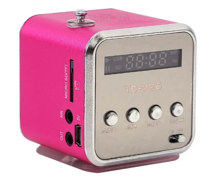 TD-V26 Mini Portable Retro Old School Style Stereo Audio Loud Speaker Music Player FM Radio TF Card USB Disk Support