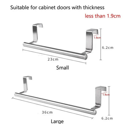 Mounted Cabinet Organizer Over Door Hanging Kitchen Bathroom Towel Rack Holder Storage Rail Stainless Steel Stand Shelf