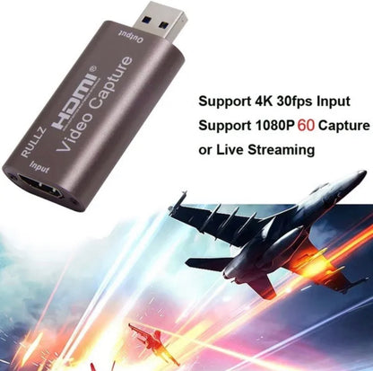 Video Capture Card HDMI To USB 3.0 Audio Video Capture Recording Cards 1080p / 4k Record Grabber 60fps Content Live Broadcasting Video Conference