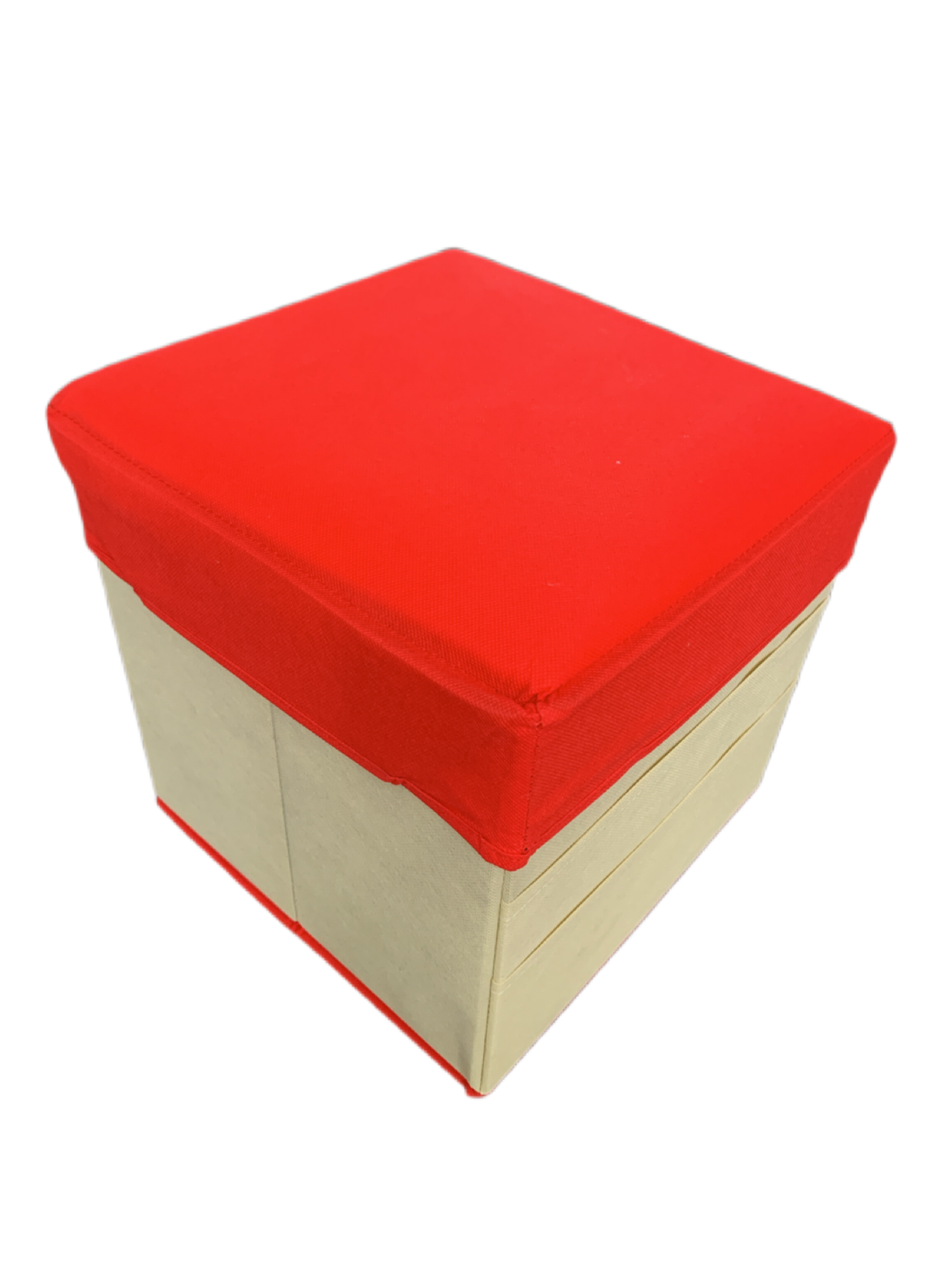 Red And Beige Stool Storage Container Box