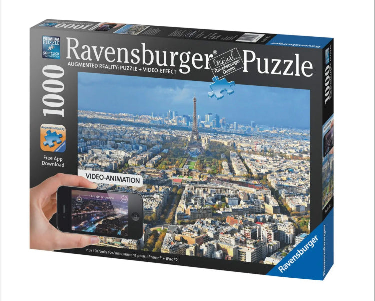 Ravensburger Augmented Reality Puzzle Air View of Paris 1000 Piece Jigsaw Puzzle