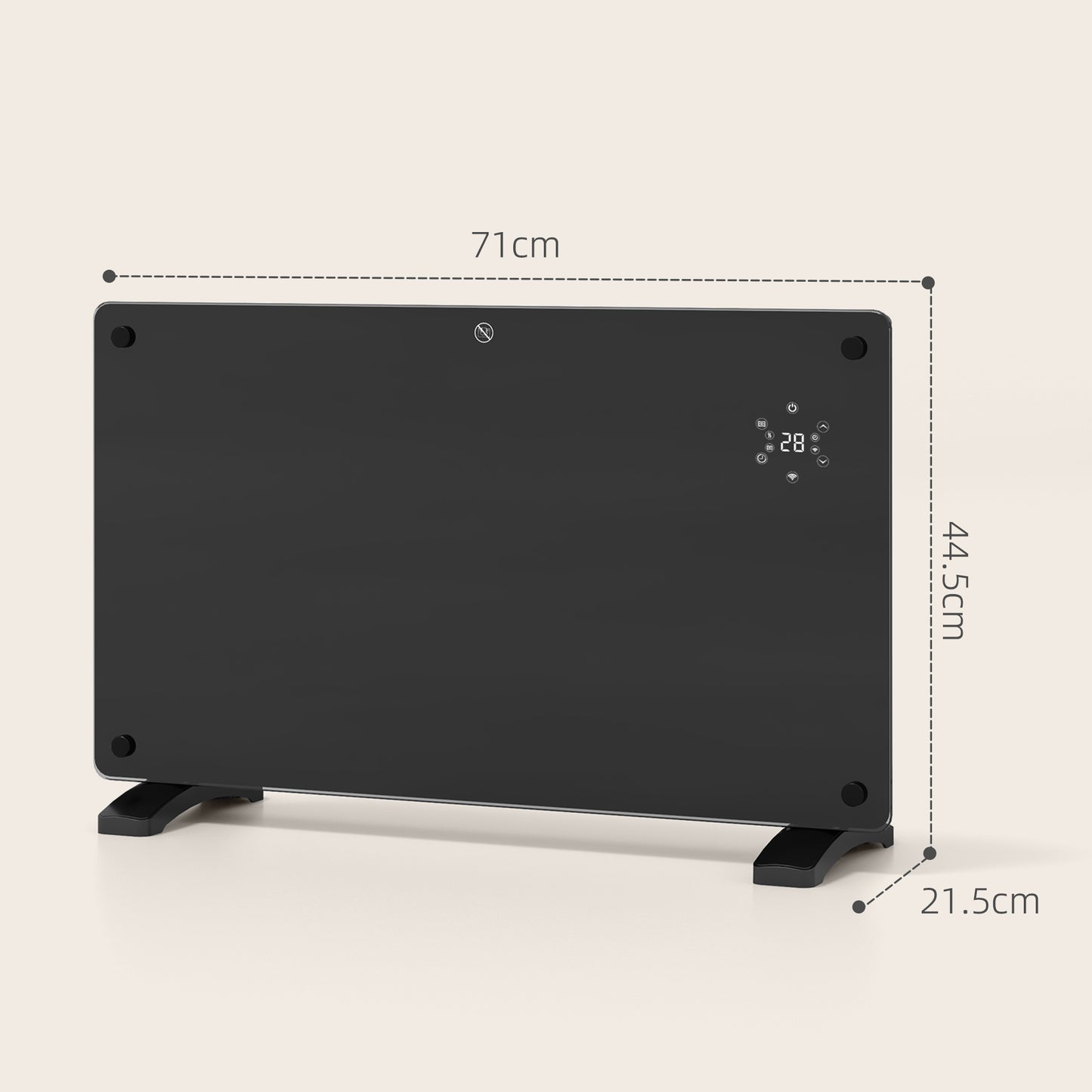 Electric Wifi Smart App 1500W Panel Heater Radiator, Freestanding or Wall Mounted Convector Space Heater, 24Hr 7 Day Timer, Adjustable Thermostat