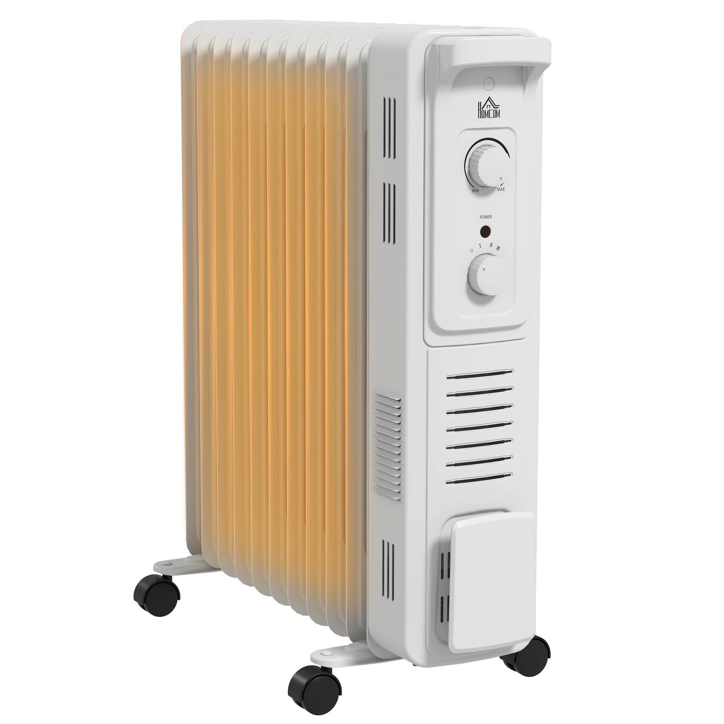 2.5kW 11 Fin Oil-Filled Radiator - White