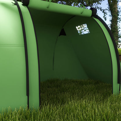 Outsunny 3000mm Waterproof Camping Tent, 3-4 Man Family Tent with Bedroom and Living Room, Portable with Bag, Dark Green