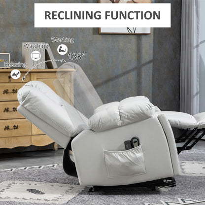 Lift Chair, Quick Assembly, Riser and Recliner Chair with Vibration Massage, Heat, Light Grey