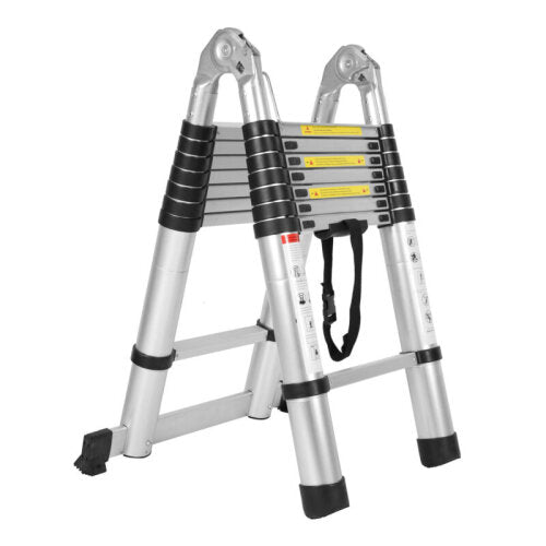 Multi Purpose 5m Telescopic Ladder Extendable A-Frame Ladder Steps