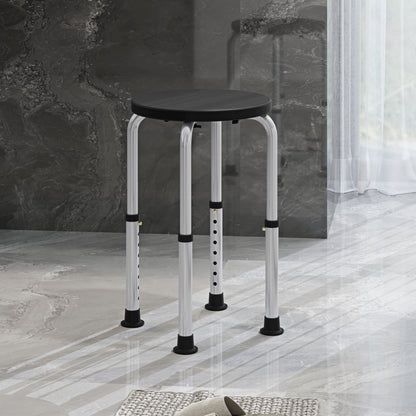 Shower Chair, Height Adjustable Aluminium Shower Stool with Non-Slip Feet