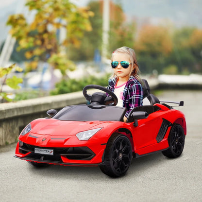 Lamborghini Licensed 12V Kids Electric Car With  Butterfly Doors, Music Horn Suspension And Remote