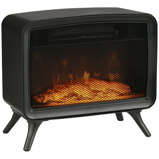 800W / 1600W Electric Fireplace Stove, Freestanding or Tabletop, with LED Flame Effect, Overheating Protection,