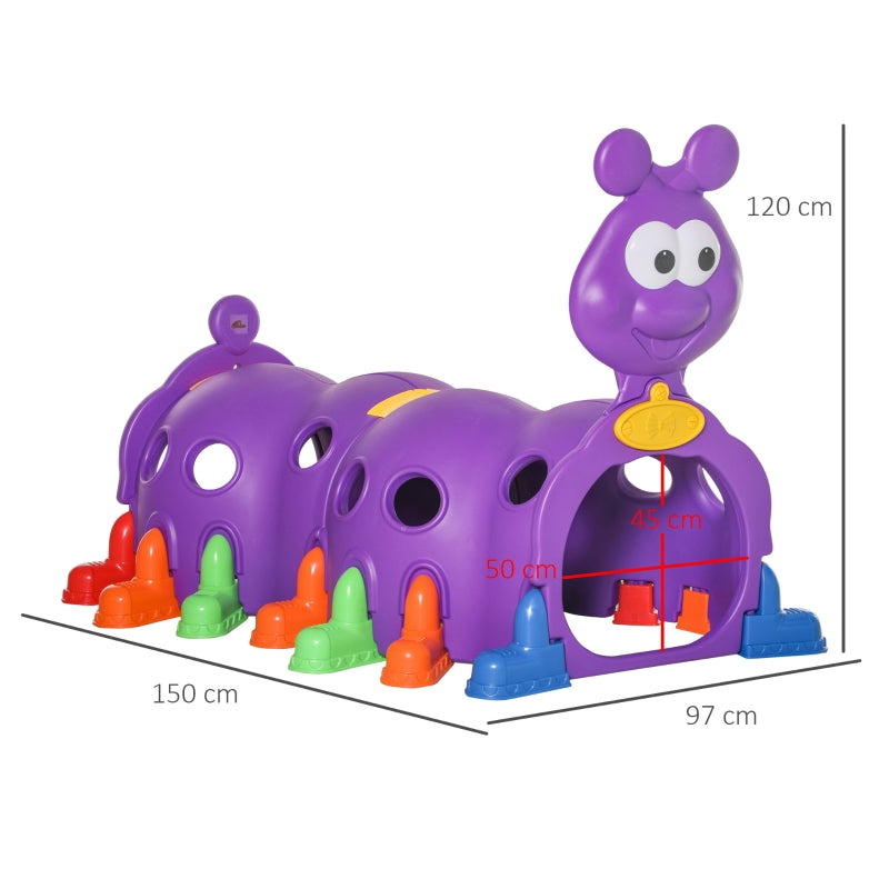 Children's Kids Play Caterpillar Crawling Tunnel For Ages 3-6 Years - Purple