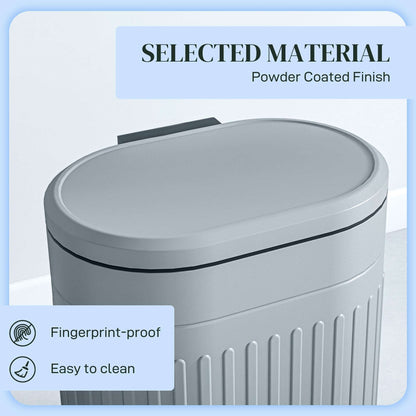 20 Litre Pedal Bin, Fingerprint Proof Kitchen Bin with Soft-close Lid, Metal Rubbish Bin with Foot Pedal and Removable Inner Bucket, Grey