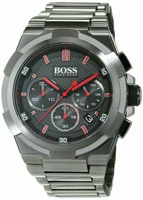 Hugo Boss Men's Supernova Gun Metal Grey Chronograph Wrist Watch HB1513361