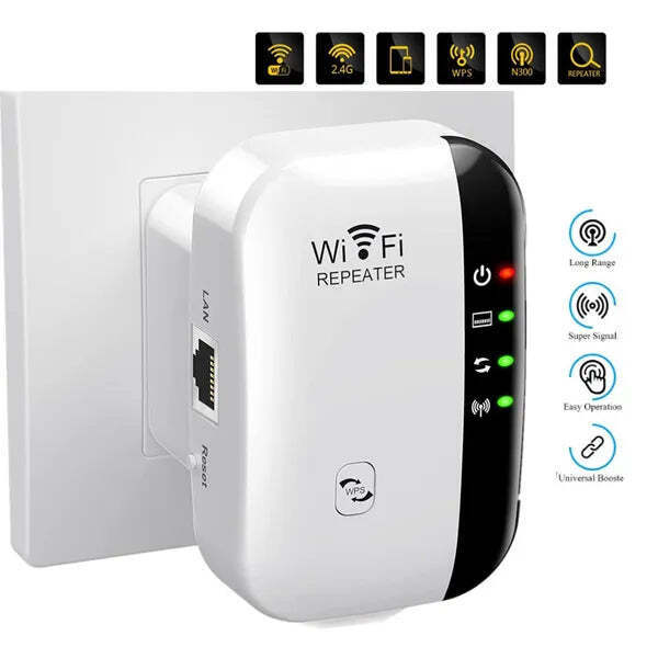 300Mbps WiFi Repeater Extender Amplifier Booster Signal Long Range Wireless