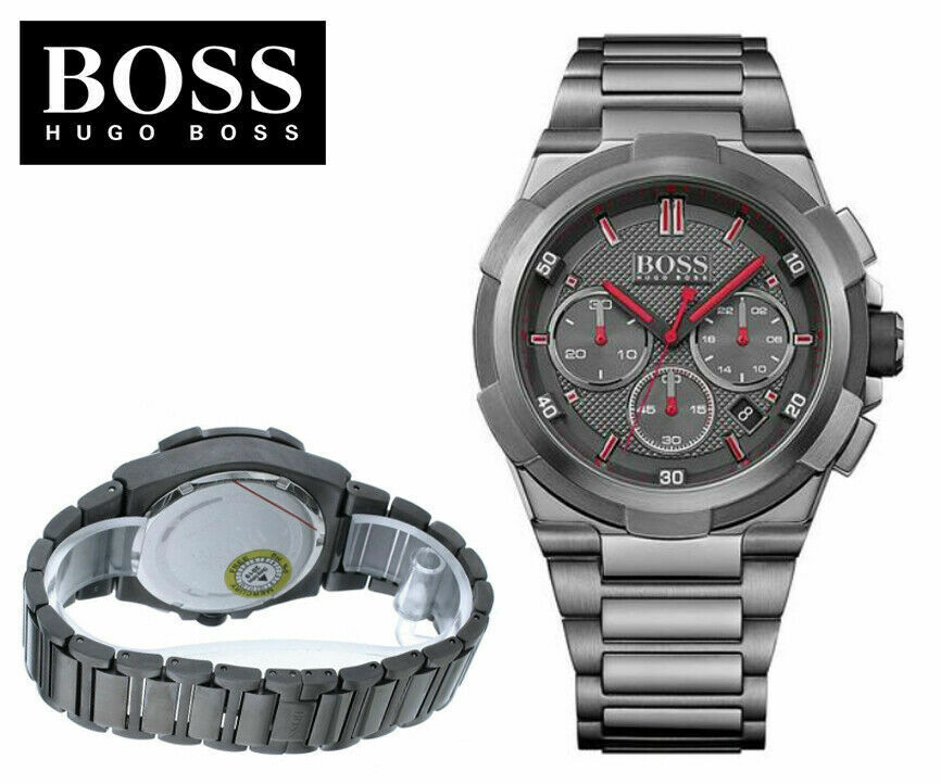 Hugo Boss Men's Supernova Gun Metal Grey Chronograph Wrist Watch HB1513361