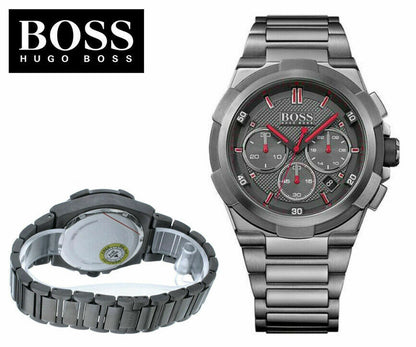 Hugo Boss Men's Supernova Gun Metal Grey Chronograph Wrist Watch HB1513361