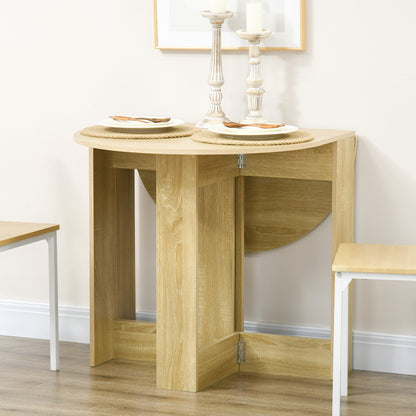 Retro Style Space-saving Drop Leaf Table, Folding Dining Table for Small Space, Kitchen, Dining Room, Oak