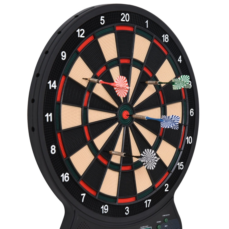 Electronic Hanging Dartboard LED Digital Score Set 27 Games and 202 Variations with 12 Soft Tip Darts