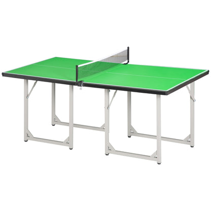 6ft 182cm Mini Table Tennis Table Folding Ping Pong Table with Net Multi-Use Table for Indoor Outdoor Game, Blue