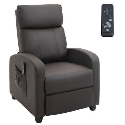 Recliner Sofa Chair PU Leather Massage Armchair w/ Footrest and Remote Control For Living Room, Bedroom, Home Theater