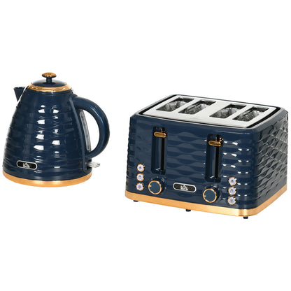 3000W 1.7L Rapid Boil Kettle & 4 Slice Toaster, Kettle and Toaster Set with 7 Browning Controls and Crumb Tray,