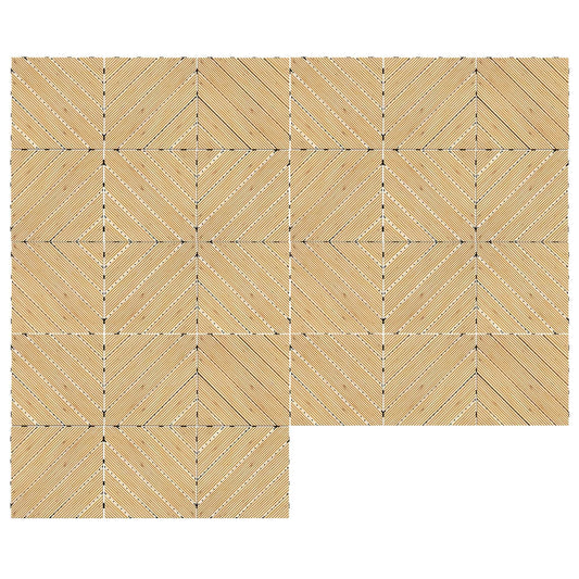 27 Piece Wooden Interlocking Decking Tiles, 30 x 30 cm Anti-slip Outdoor Flooring Tiles, 0.81㎡ per Pack, All Weather Use For Patio, Hot Tub, Yellow