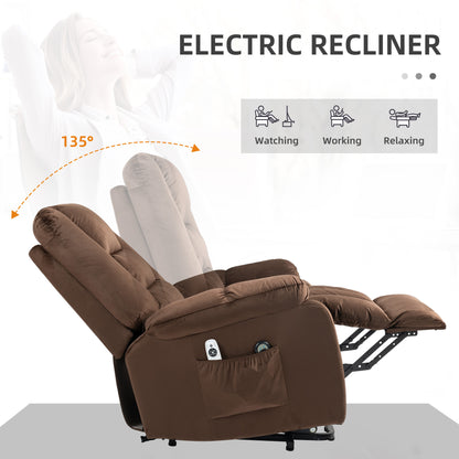 Lift Chair, Quick Assembly, Electric Riser And Recliner Chair With Vibration Massage, Heat, Side Pockets