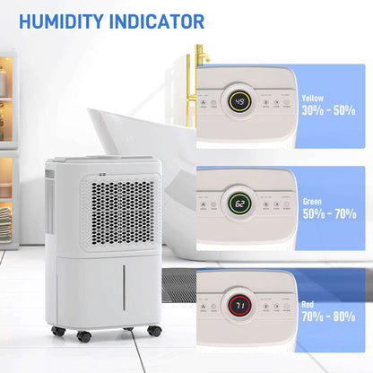 12L/Day Dehumidifier for Home Damp, Bedroom, Condensation, Mould, Laundry Drying