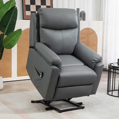 Riser and Recliner Chair Lift Chair with Remote Control, Side Pockets, Pocket Spring, Charcoal Grey