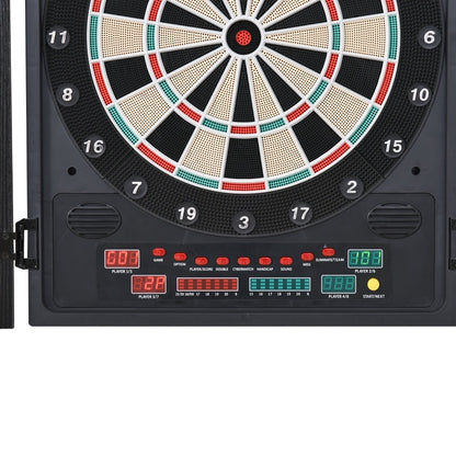 Electronic Dartboard Set, 27 Games Modes and 202 Variations, LED & 12 Soft Tip Darts and Cabinet to Storage, Ready-to-Play Multi-Game Option Darts Machine