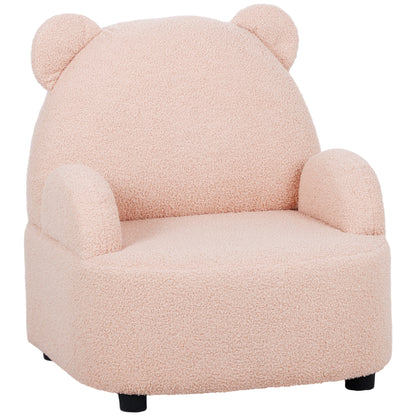 AIYAPLAY Kids Toddlers Armchair, Bear Shaped Toddler Chair for Bedroom Playroom Living Room, Aged 18 Months to 3 Years - Pink