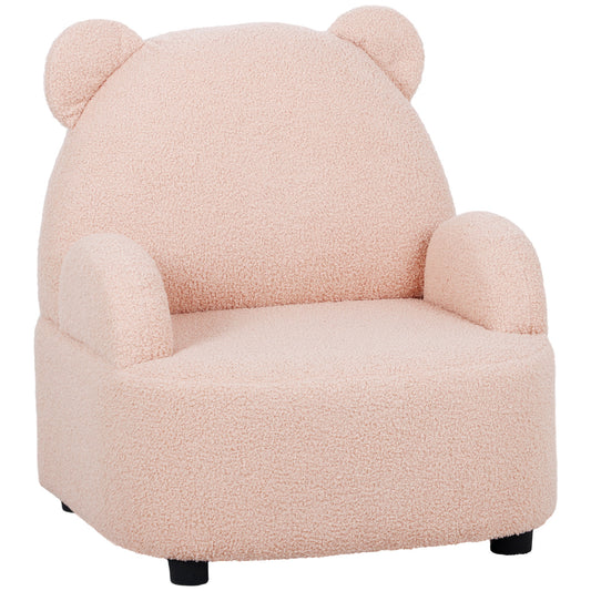 AIYAPLAY Kids Toddlers Armchair, Bear Shaped Toddler Chair for Bedroom Playroom Living Room, Aged 18 Months to 3 Years - Pink