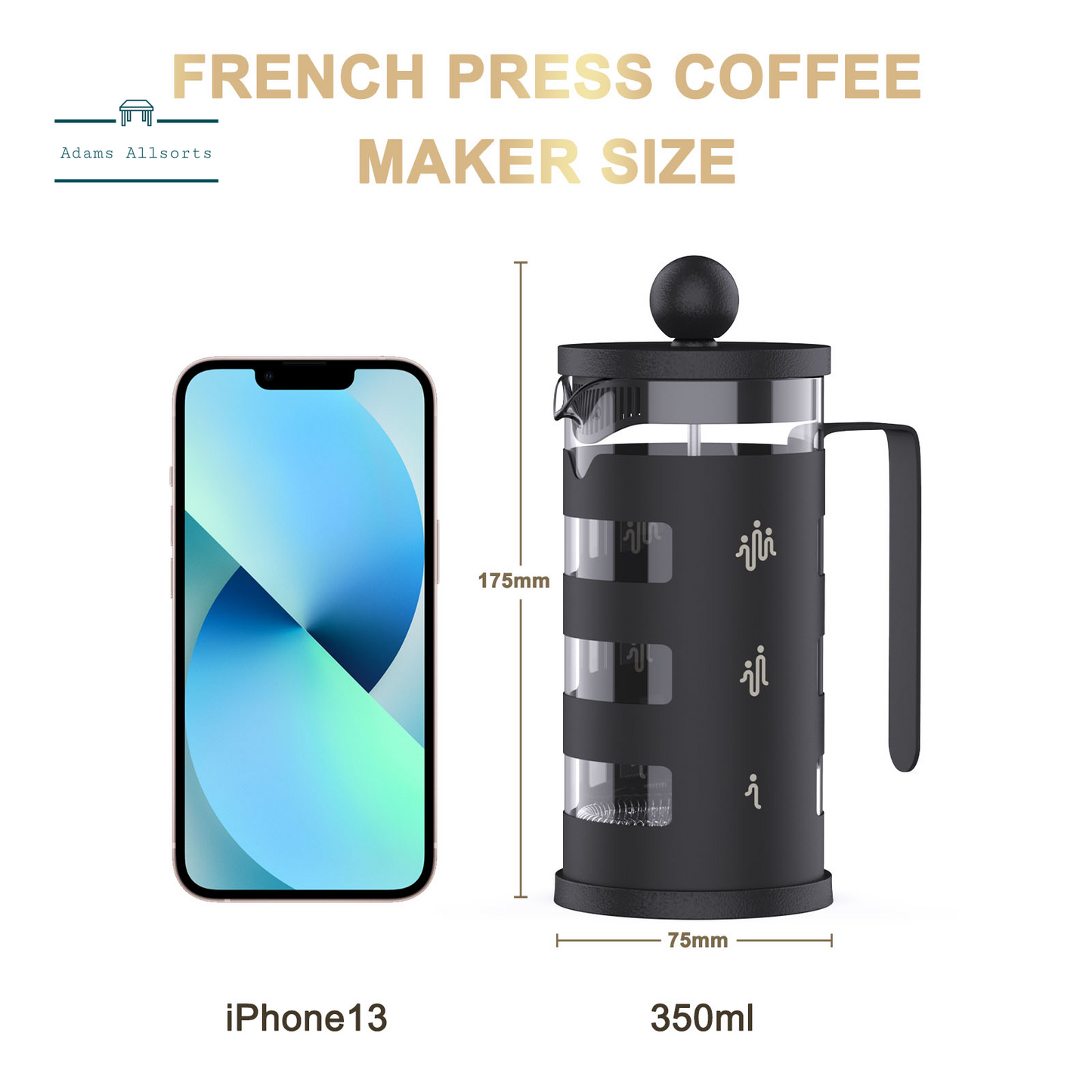 RAINBEAN French Press Coffee Maker Easy Cleaning Cafeteria, Heat Resistant Borosilicate Glass