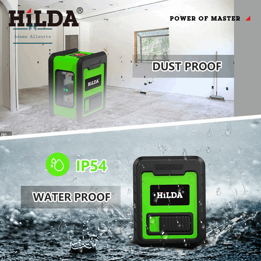 HILDA Laser Level Meter 2-Lines Cross Green Level Laser Horizontal & Vertical Nivel Laser Self-Leveling