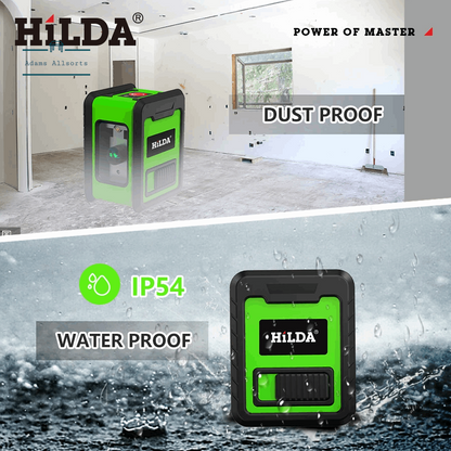 HILDA Laser Level Meter 2-Lines Cross Green Level Laser Horizontal & Vertical Nivel Laser Self-Leveling