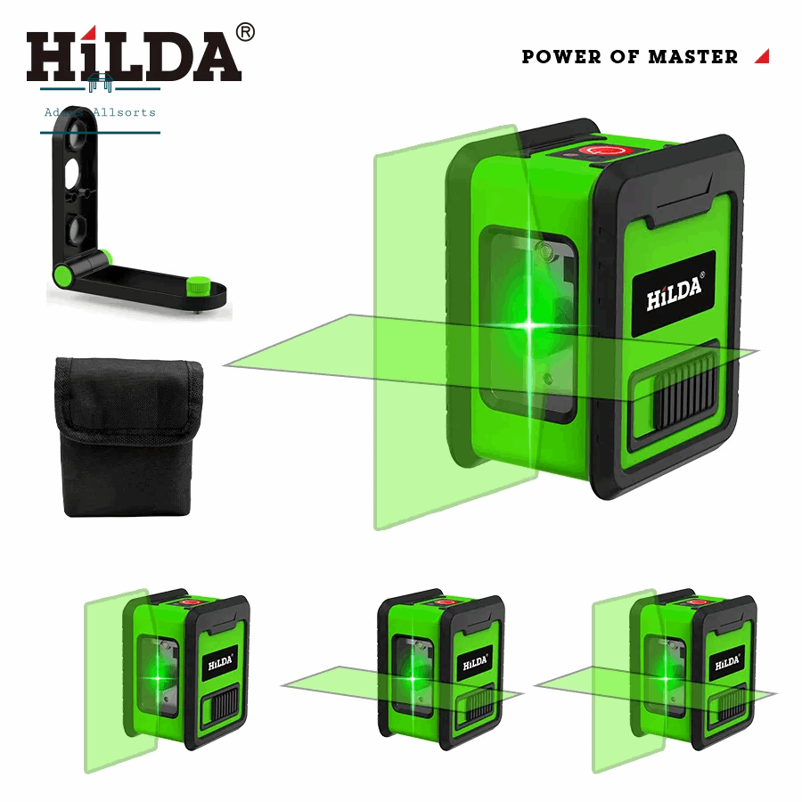 HILDA Laser Level Meter 2-Lines Cross Green Level Laser Horizontal & Vertical Nivel Laser Self-Leveling