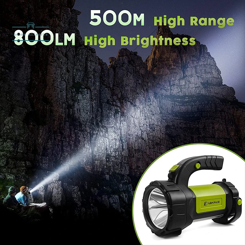 Super 500M Portable Camping Lantern 4600Mah High Power Rechargeable LED Flashlight Outdoor Hiking Hand Lamp Emergency Spotlights