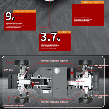 LDRC RX7 RC 1/18 Racing Car RWD Gyroscope Wireless Control Drift Vehicles LD1802 With LED Light Remote Control Cars