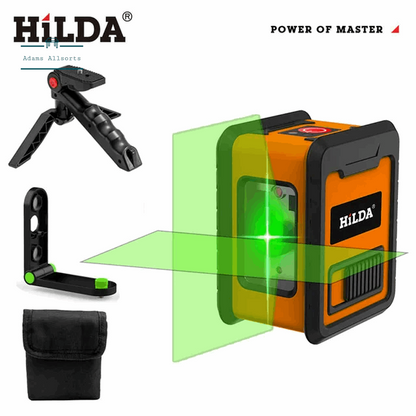 HILDA Laser Level Meter 2-Lines Cross Green Level Laser Horizontal & Vertical Nivel Laser Self-Leveling