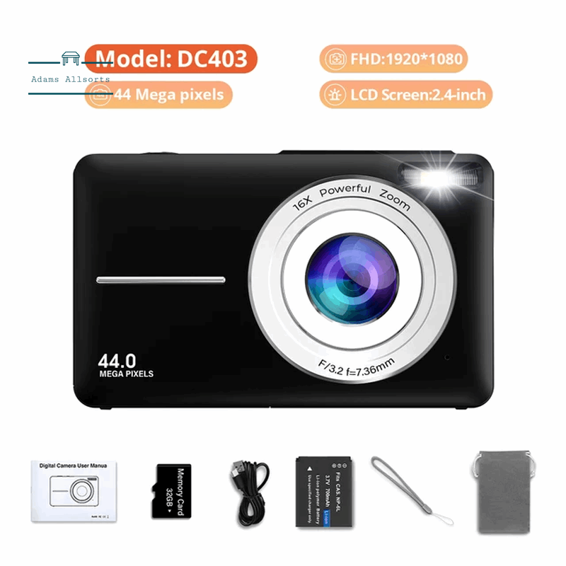 Digital Camera 1080P FHD Compact Camera 44MP Camera 16X Digital Zoom Simple  HD1080P